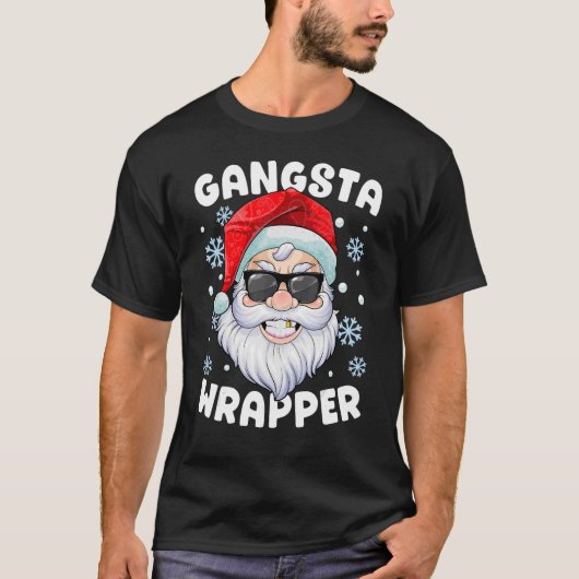 Gangsta Wrapper Santa Gangster kerst T-shirt (Voorkant)