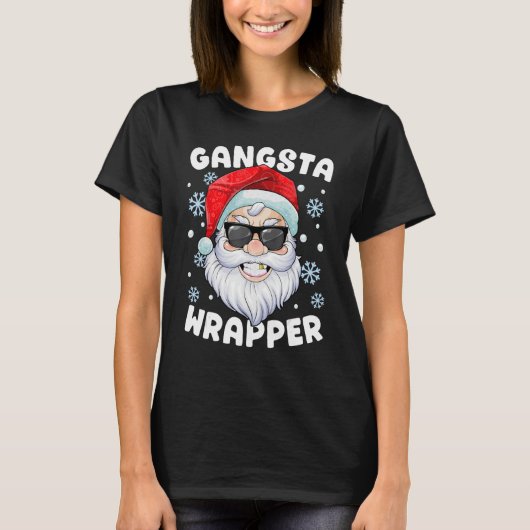 Gangsta Wrapper Santa Gangster Wrapper Funny Chris T-shirt (Voorkant)