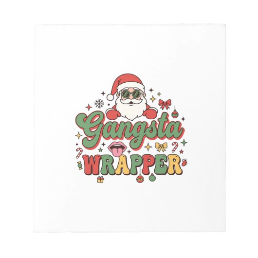 Gangsta Wrapper Sinterklaas Kerstmis Notitieblok (Voorkant)