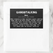 Gangstalking Definitie Bewustzijn Aangepast Sarcas Rechthoekige Sticker (Tas)
