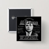 Gangster Al Capone Vierkante Button 5,1 Cm (Voorkant /achterkant)