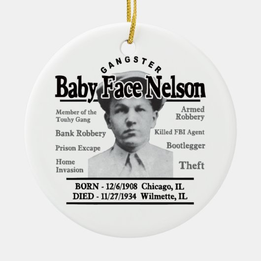 Gangster Baby Face Nelson Keramisch Ornament (Voorkant)