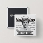 Gangster Baby Face Nelson Vierkante Button 5,1 Cm (Voorkant /achterkant)