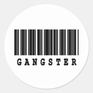 Gangster barcode ontwerp ronde sticker