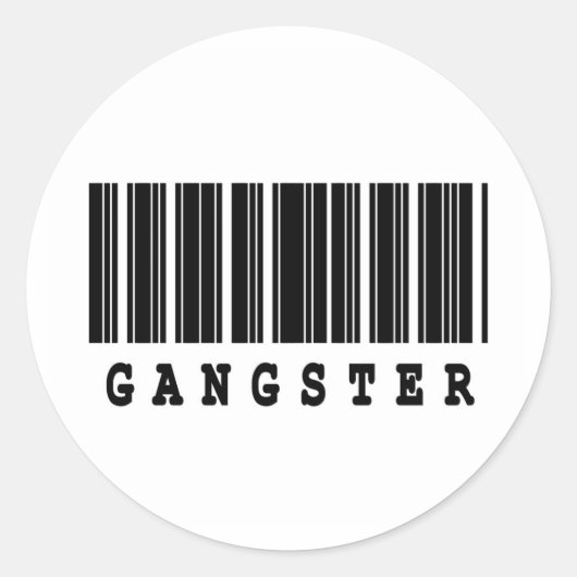 Gangster barcode ontwerp ronde sticker (Voorkant)