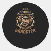 Gangster Beer Ronde Sticker (Voorkant)