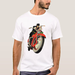 Gangster Biker Comic Book Man Riding Motorcycle T-shirt