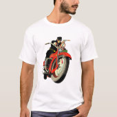 Gangster Biker Comic Book Man Riding T-shirt (Voorkant)