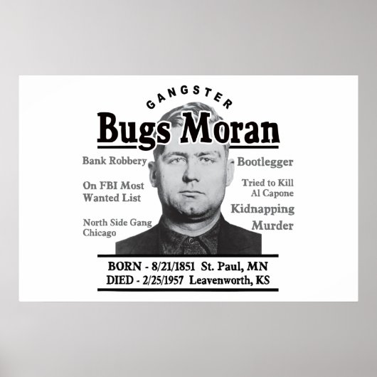 Gangster Bugs Moran Poster (Voorkant)