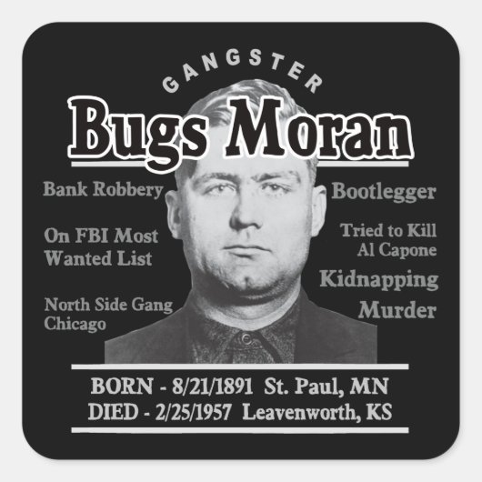 Gangster Bugs Moran Vierkante Sticker (Voorkant)
