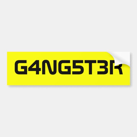 Gangster! Bumpersticker (Voorkant)