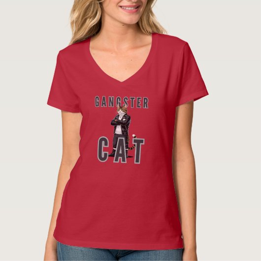 Gangster Cat Bad Boy T-shirt (Voorkant)