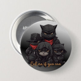 Gangster Cat Button | Kat me als je kunt
