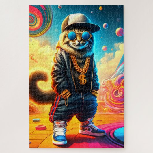 Gangster Cat Legpuzzel (Verticaal)