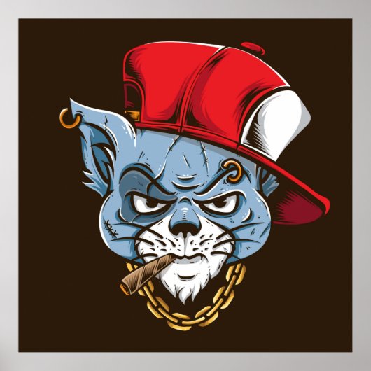 Gangster Cat Poster (Voorkant)