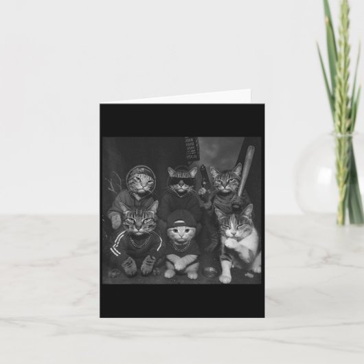 Gangster Cats  Grappig Kat Gang Meme _1 Kaart (Voorkant)