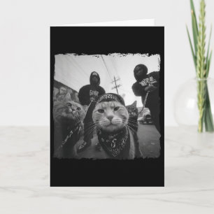 Gangster Cats Streetwear Cool Cat Motief Grappig  Kaart