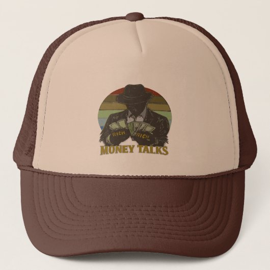 Gangster die contant geld telt trucker pet (Voorkant)