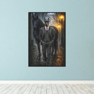 Gangster Dobermann Canvas Afdruk