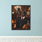 Gangster Dobermann Canvas Afdruk (Insitu (Houten vloer))