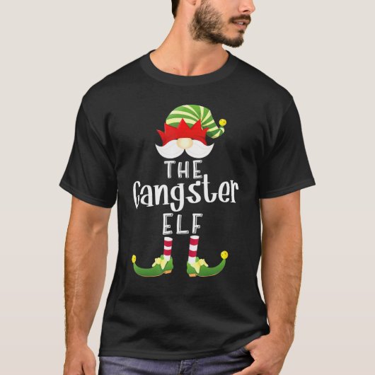 Gangster Elf Group Kerstmis Pajama Partij T-shirt (Voorkant)