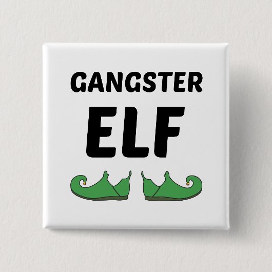 GANGSTER ELF VIERKANTE BUTTON 5,1 CM (Voorkant)