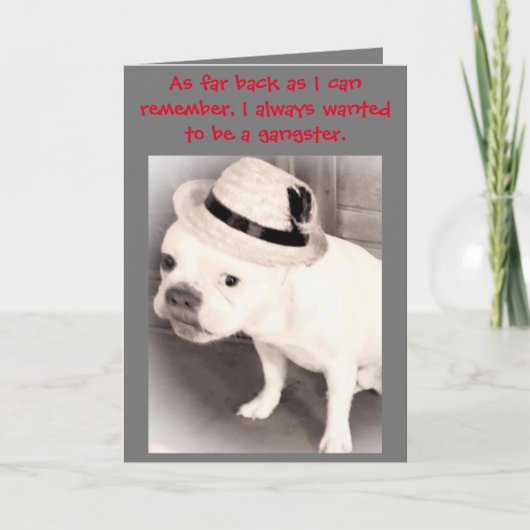 Gangster French Bulldog Filthy Animal Kerstmis Kaart (Voorkant)