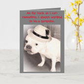 Gangster French Bulldog Filthy Animal Kerstmis Kaart (Gele Bloem)