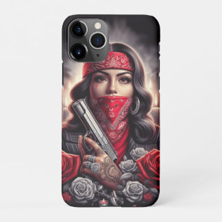 Gangster Girl Hip Hop chicano kunst grafisch iPhone 11Pro Hoesje