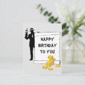 Gangster- Happy Birthday grappig, aanpasbaar Briefkaart (Staand voorkant)