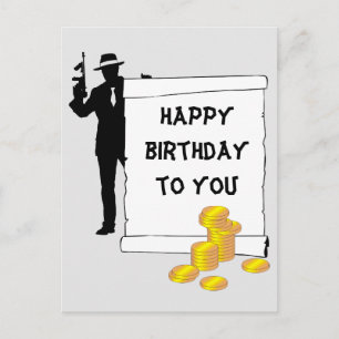 Gangster- Happy Birthday grappig, aanpasbaar Briefkaart