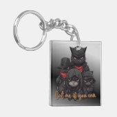 Gangster Kat Acryl Sleutelhanger | Kat me als je k (Voorkant Links)
