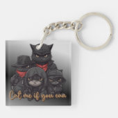 Gangster Kat Acryl Sleutelhanger | Kat me als je k (Achterkant)