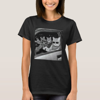 Gangster Kat Meme Grappige Vintage Kitten voor Vad T-shirt