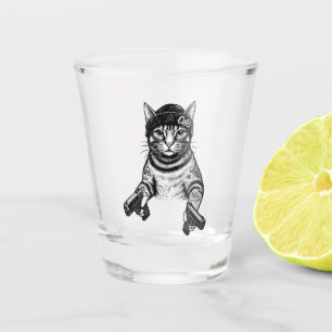 Gangster Kat Tattoo Kunst Cool Streetwear Kitty Shot Glas
