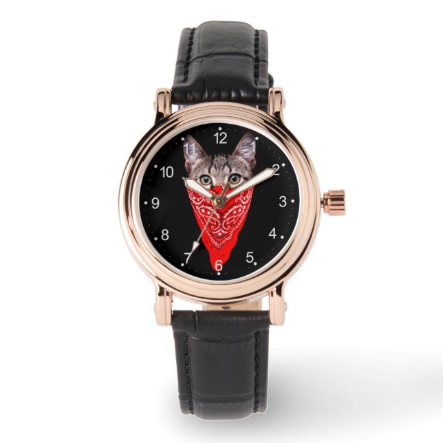 Gangster kattenkat horloge (Voorkant)