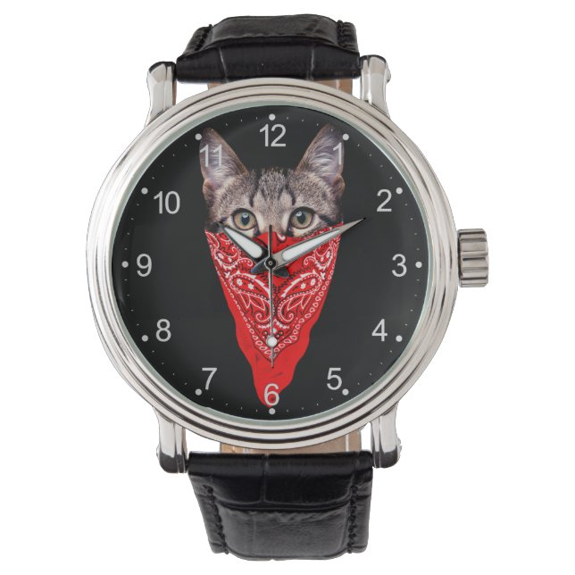 Gangster kattenkat horloge (Voorkant)