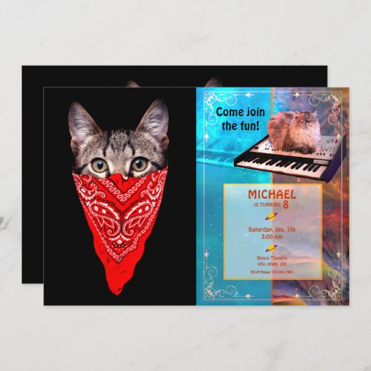 Gangster kattenkat kaart (Voorkant / Achterkant)