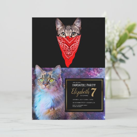 Gangster kattenkat kaart (Staand voorkant)