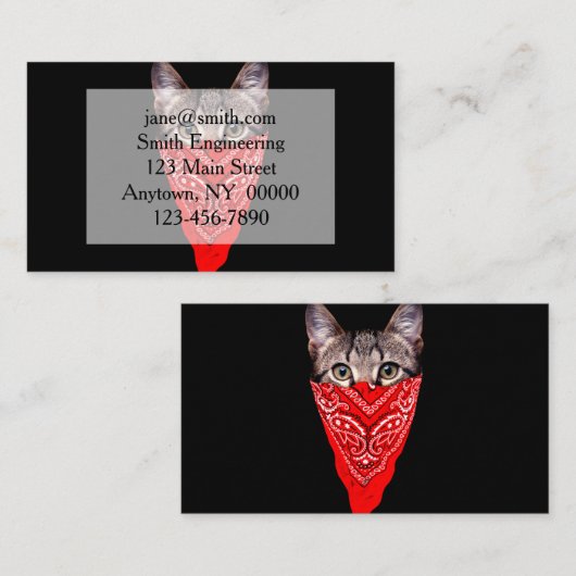 Gangster kattenkat visitekaartje (Voorkant / Achterkant)
