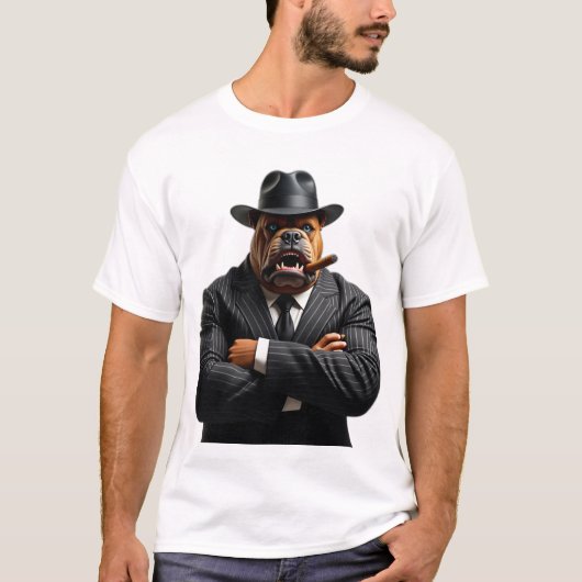 Gangster Kingpin Brutus De Bulldog Maffia Stijl T-shirt (Voorkant)