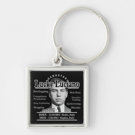 Gangster Lucky Luciano Sleutelhanger (Voorkant)