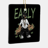 Gangster man met opschepperig geld verspreid goud keramisch ornament (Rechts)