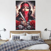 Gangster Meisje Hip Hop chicano kunst Canvas Afdruk (Insitu (Slaapkamer))