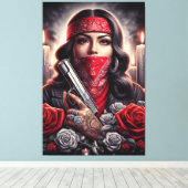Gangster Meisje Hip Hop chicano kunst Canvas Afdruk (Insitu (Houten vloer))