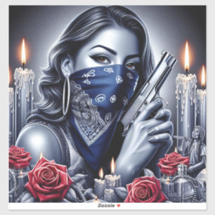 Gangster Meisje Hip Hop chicano kunst Design Sticker