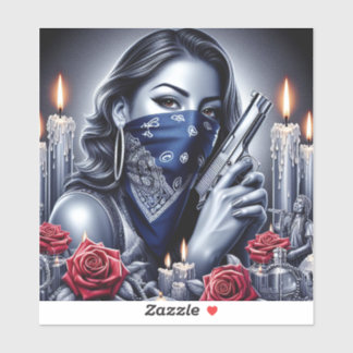 Gangster Meisje Hip Hop chicano kunst Design Sticker
