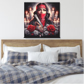 Gangster Meisje Hip Hop chicano kunst grafisch Canvas Afdruk (Insitu (Slaapkamer))