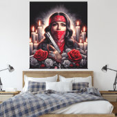 Gangster Meisje Hip Hop chicano kunst grafisch Canvas Afdruk (Insitu (Slaapkamer))