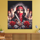 Gangster Meisje Hip Hop chicano kunst grafisch Canvas Afdruk (Insitu (Woonkamer))